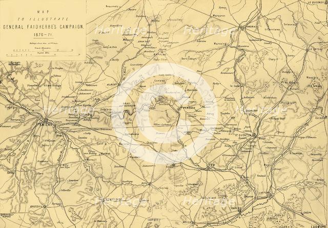'Map to Illustrate General Faidherbe's Campaign 1870-71', c1872.  Creator: R. Walker.