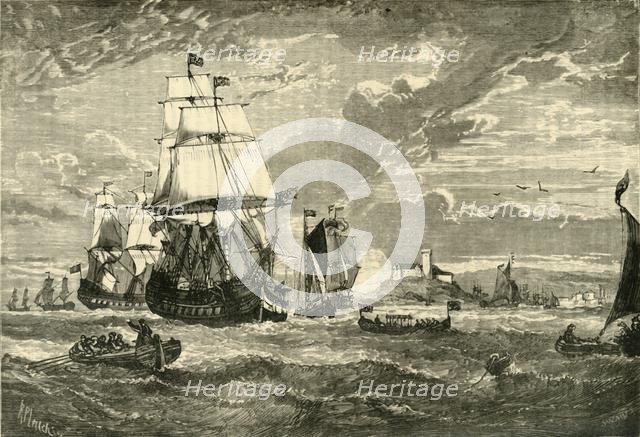 'The First Fleet of the East India Company Leaving Woolwich, 1601', (1890.) Creator: Unknown.