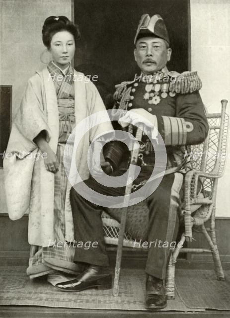 'Vice-Admiral Kamimura and His Daughter Hoshiko', 1910. Creator: Herbert Ponting.