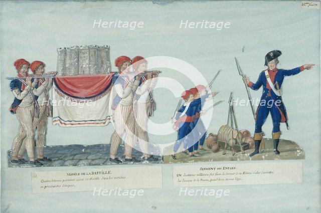 Model of the Bastille. Oath of Children, c. 1793.