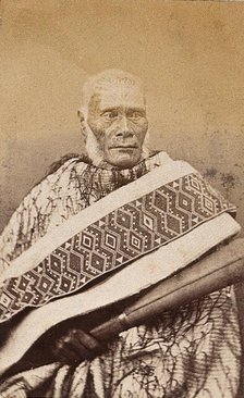 New Zealand: a Maori man, 19th century. Creator: Unknown.