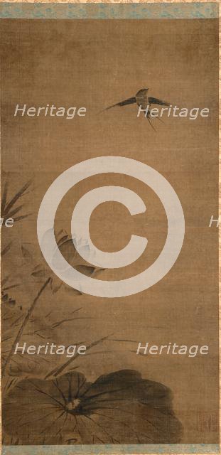 Swallow and Lotus, mid-1200s. Creator: Fachang Muqi (Chinese, 1220-1280), attributed to.