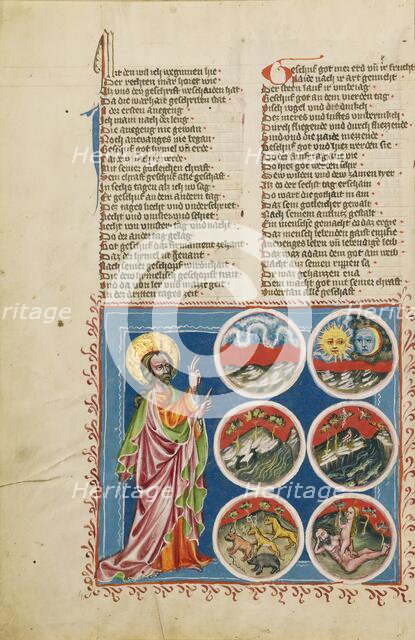 The Creation of Heaven and Earth, The Separation of Light and Darkness... about 1400-1410. Creator: Unknown.