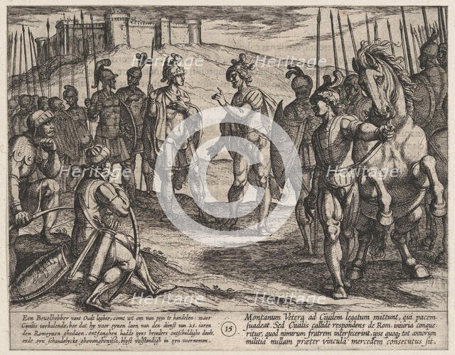 Plate 15: Civilis Treating with a Roman Commander, from The War of the Romans Against the ..., 1611. Creator: Antonio Tempesta.