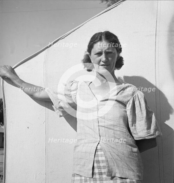 In a carrot pickers' camp, Imperial Valley, California, 1939. Creator: Dorothea Lange.