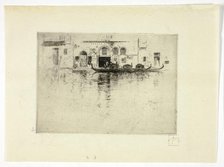 Gondolas and Venetian Palace, c. 1880. Creator: Robert Frederick Blum.