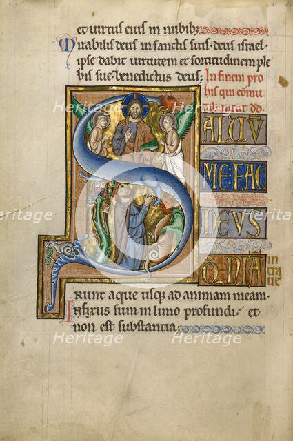 Initial S: David in Prayer; Psalter, after 1205. Creator: Master of Ingeborg Psalter.