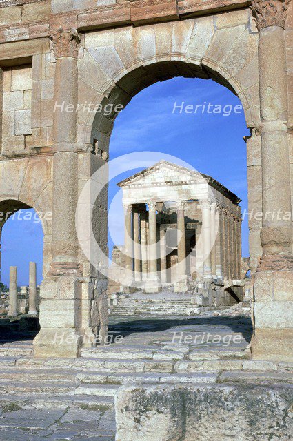 View of the Capitoline temple in Sufetula, 1st century. Artist: Unknown