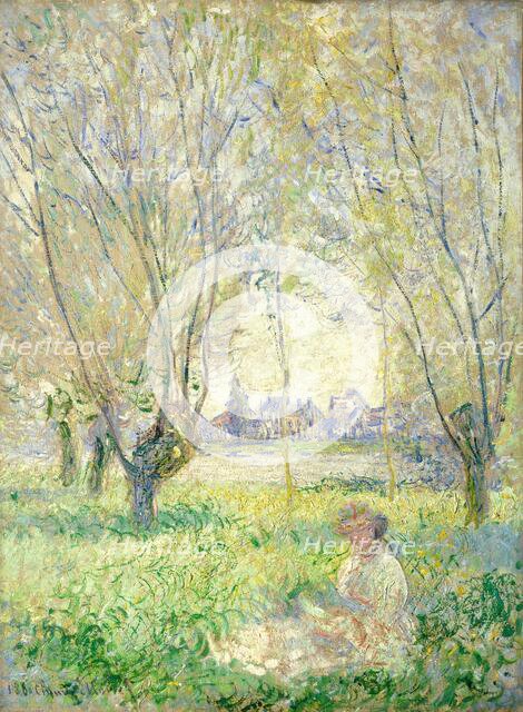 Woman Seated under the Willows, 1880. Creator: Claude Monet.
