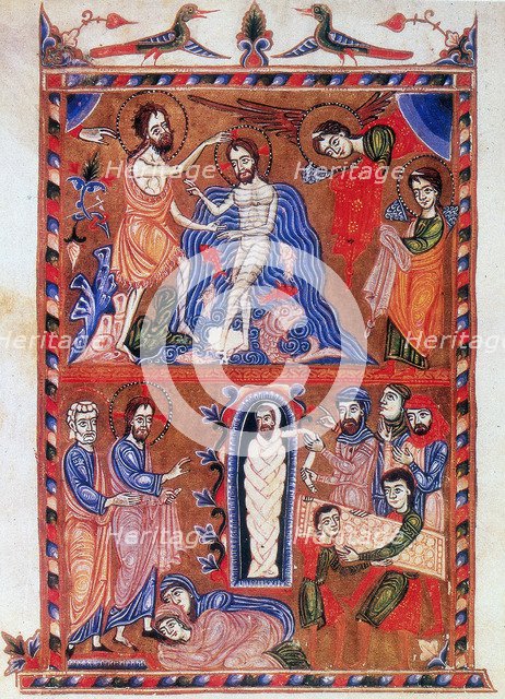 'Baptism of Jesus and the Raising of Lazarus', 1336. Artist: Sargis Pidsak