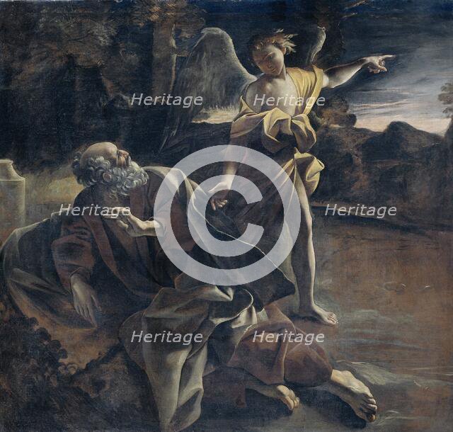 The Prophet Elijah Awakened in the Desert by an Angel, 1624-1625. Creator: Giovanni Lanfranco.