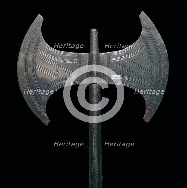 Minoan gold votive double-axe, 15th century. Artist: Unknown