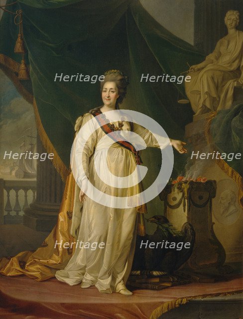 Catherine II as Legislator in the Temple of the Goddess of Justice, 1783. Artist: Levitsky, Dmitri Grigorievich (1735-1822)