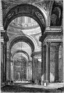 Foucault's pendulum in the Pantheon, Paris, 1851 (1887). Artist: Unknown