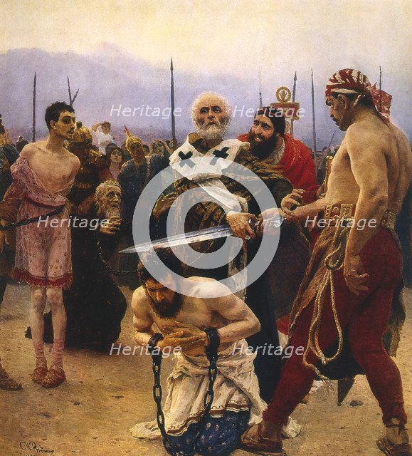 St Nicholas saving three innocents from execution, c1888. Artist: Il'ya Repin