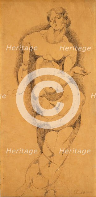 Standing Male Nude, c. 1909. Creator: Elie Nadelman.