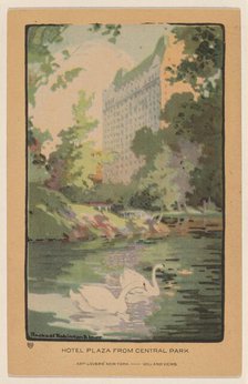 Hotel Plaza from Central Park, 1914. Creator: Rachael Robinson Elmer.