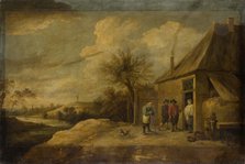 Landscape with Inn at a River, 17th century. Creator: Workshop of David Teniers the Younger.