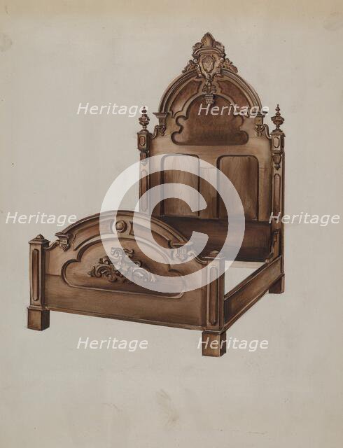 Bed, c. 1936. Creator: Natalie Simon.