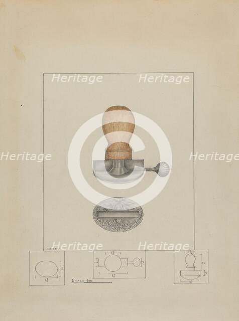 Pewter Stamp, c. 1937. Creator: Henry Meyers.