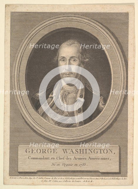 Portrait of George Washington, August 1836. Creator: Augustin de Saint-Aubin.