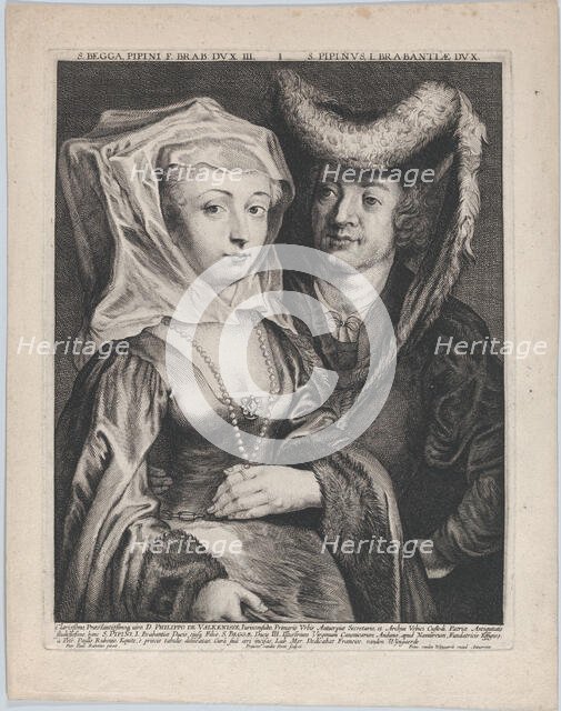 Saint Pepin I and his daughter, Saint Begga, ca. 1645-72. Creator: Franciscus van der Steen.