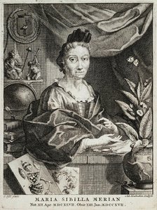 Portrait of Maria Sibylla Merian (1647-1717), 1717. Creator: Gsell, Georg (1673-1740).