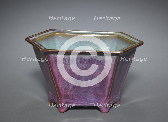 Hexagonal Flower Pot, early 1400s. Creator: Unknown.