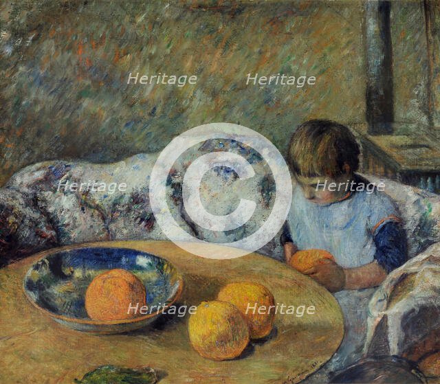 Interior with Aline, 1881. Creator: Gauguin, Paul Eugéne Henri (1848-1903).