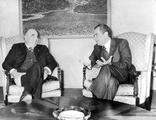 Presidents Richard Nixon and Georges Pompidou in conversation, Reykjavik, Iceland, 1973. Artist: Unknown