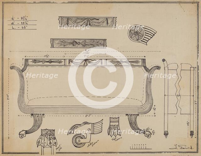 Sofa, c. 1936. Creator: Nicholas Gorid.