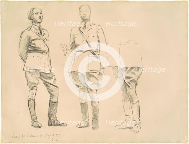 Studies for "General Officers of World War I", 1920-1922. Creator: John Singer Sargent.
