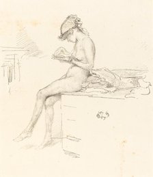 The Little Nude Model, Reading, 1889/1890. Creator: James Abbott McNeill Whistler.