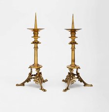 Pair of Altar Candlesticks, Paris, 1862. Creators: Eugène Emmanuel Viollet-le-Duc, Louis Bachelet.