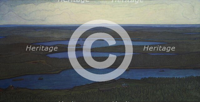 Over Forest and Lake, 1908. Creator: Otto Hesselbom.