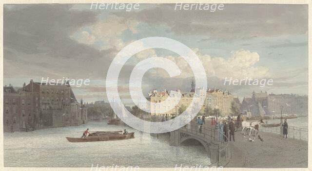 View of the Halvemaansbrug over the Amstel in Amsterdam, 1878. Creator: Reinier Craeyvanger.