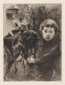 Robert Besnard and His Donkey (Robert Besnard et son âne), 1888. Creator: Albert Besnard (French, 1849-1934).