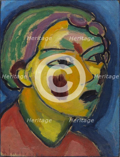 Poet (Mystical head), 1917. Creator: Javlensky, Alexei, von (1864-1941).