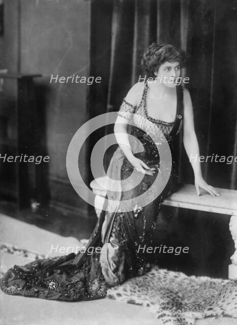 Katherine Kaelred seated on bench, 1910. Creator: Bain News Service.