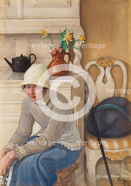 Girl with ice skates, 1917.