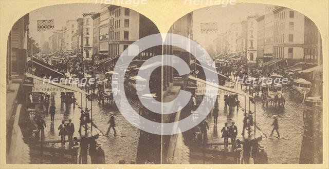 Broadway on a Rainy Day, 1859. Creator: Edward Anthony.