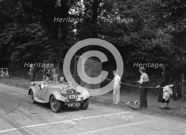 MG Shorey's Riley Lynx, winner of a bronze award at the MCC Torquay Rally, July 1937. Artist: Bill Brunell.