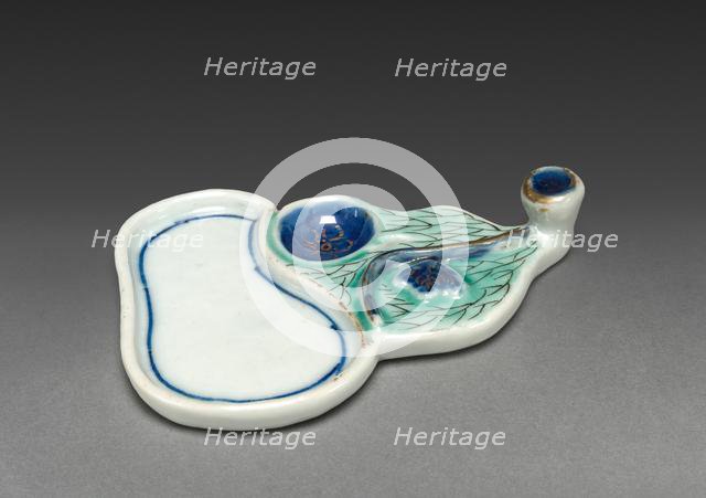 Ink Palette in the Shape of a Gourd, 18th-19th century. Creator: Unknown.