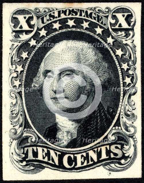 10c Washington trial color card proof, 1881. Creator: American Bank Note Company.