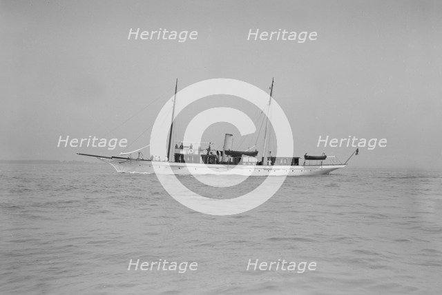 The steam yacht 'Cecilia' under way, 1912. Creator: Kirk & Sons of Cowes.