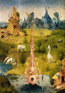 The Garden of Earthly Delights (triptych: left panel), 1500-1505.  Creator: Hieronymus Bosch.