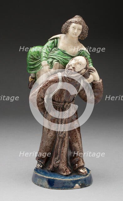 Monk Carrying Woman, Avon, Early 17th century. Creator: Unknown.