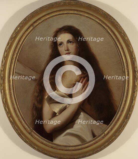 Saint Agnes, copy after Jusepe de Ribera, vol., 1868. Creator: Victorine Nordenswan.