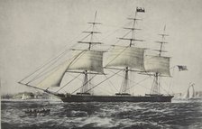 Clipper Ship  'Nightingale' , 1854, Currier & Ives (Colour Lithograph)