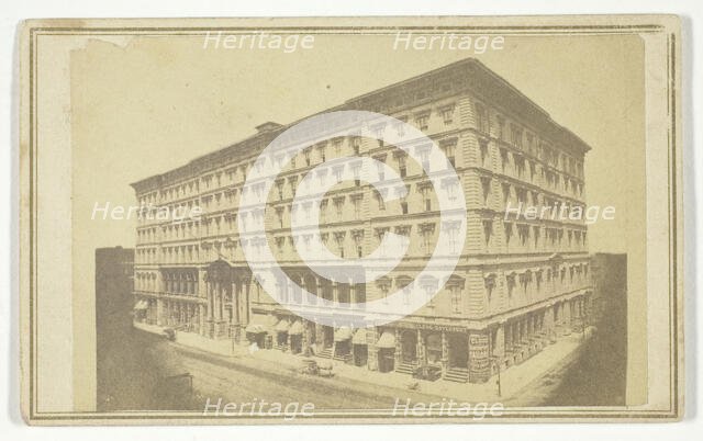 Untitled [Victorian building with shops on the ground floor], c. 1865.  Creator: R. F. Adams.